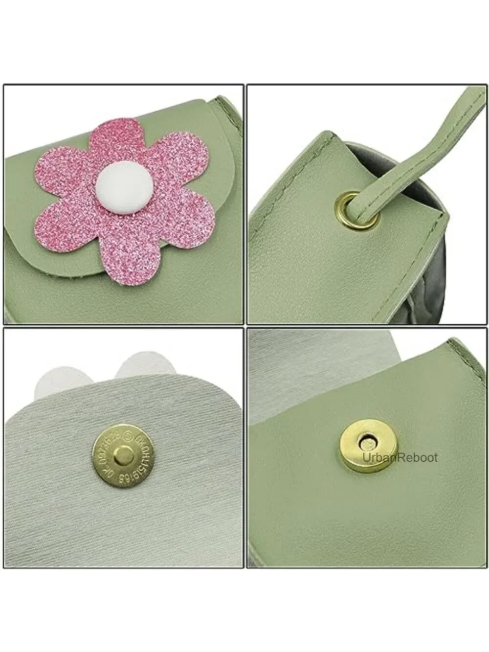Mini Crossbody Bag Floral PU Leather Saddle Purse for Girls
